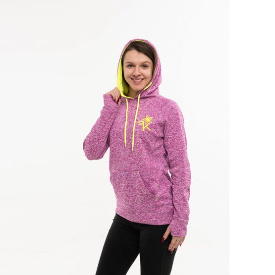 Magenta-fleck-neon-yellow-Hoody